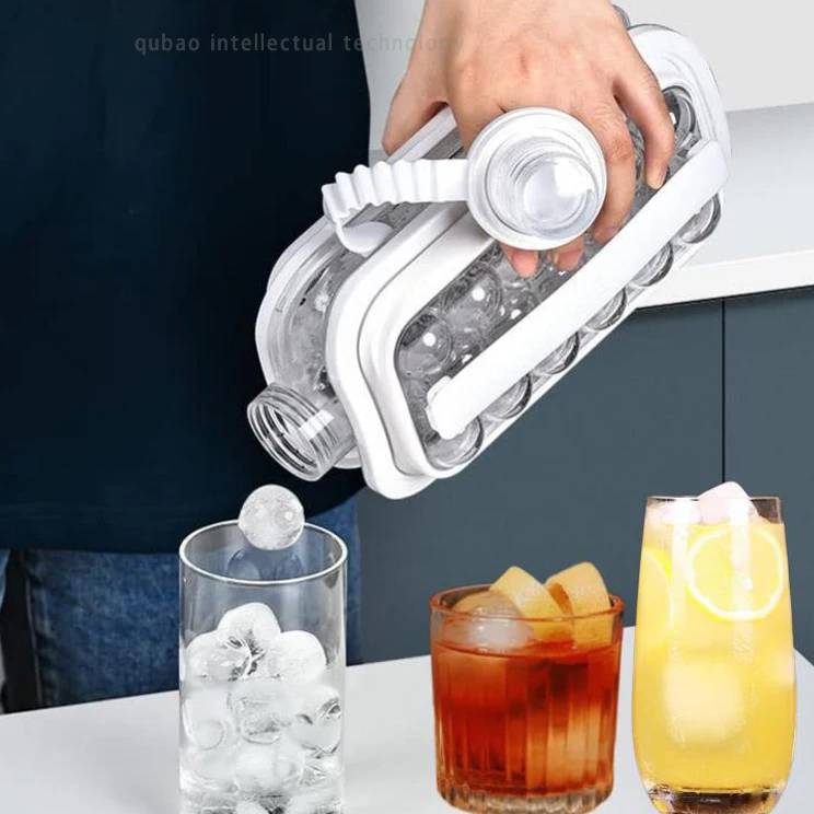 Portable Ice Ball Maker Mold Bottle 17 14 Cells Round ice Cube Tray Mold Leakproof Ice Cube Tray With Lid And Bin