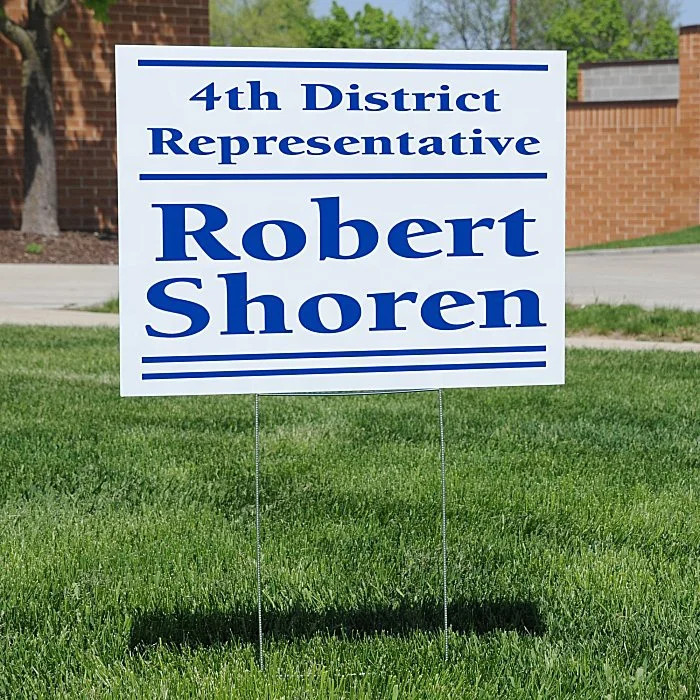 Customized Uv Ink Yard Sign Corrugated Plastic Printed Front & Back With Metal Ground Stake Included For Rent Sign