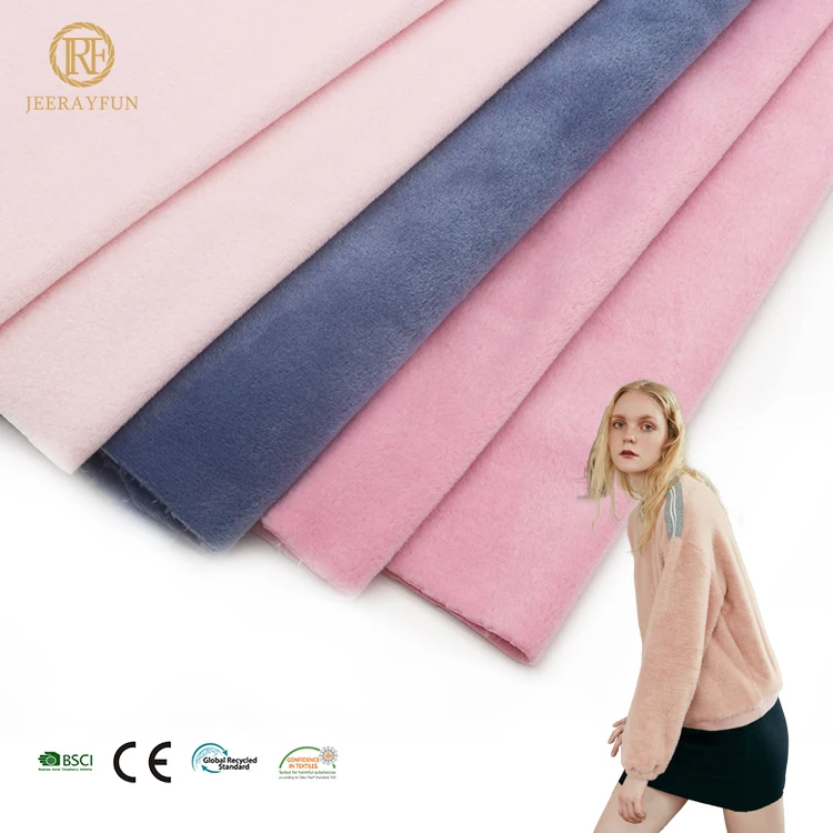 95%Polyester 5%Spandex 260GSM soft warm knit dyed fleece coat fabric hoodie