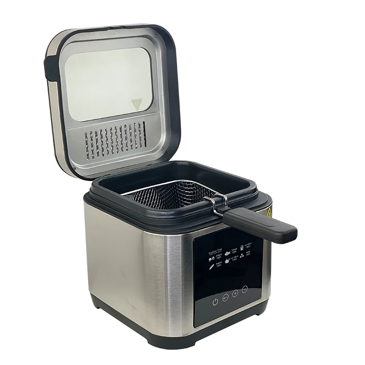 Household Commercial Chicken Meat Fish Potato Chips Deep Electric Fryer 2.5L With Visible Window