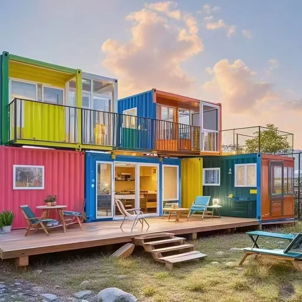 Container mobile home custom factory direct sales fireproof rock wool color steel house