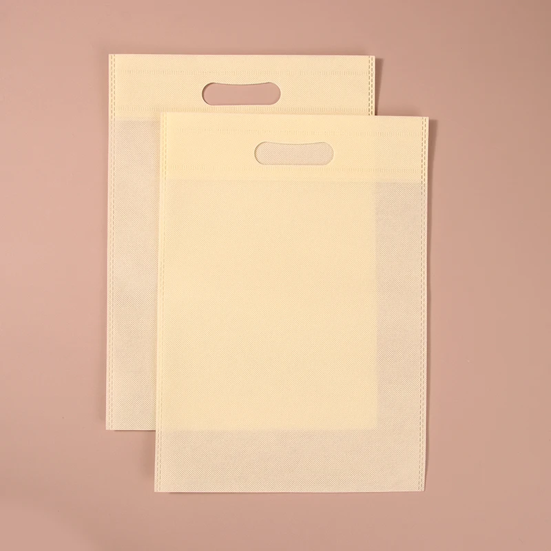 custom non woven bag   personalized shopping d cut non woven bag pink color wholesale price grocery w cut non woven bag