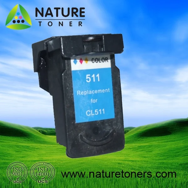 PG-510 CL-511,  PG510 CL511 Remanufactured ink cartridge for Canon Printer, showing ink level.