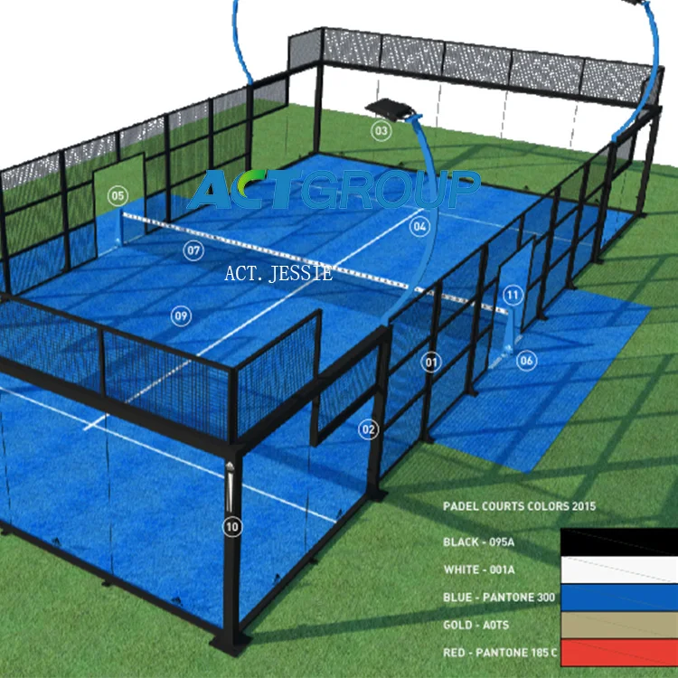 New arrival Tennis court Panoramic Paddle Tennis court for outdoor sport court