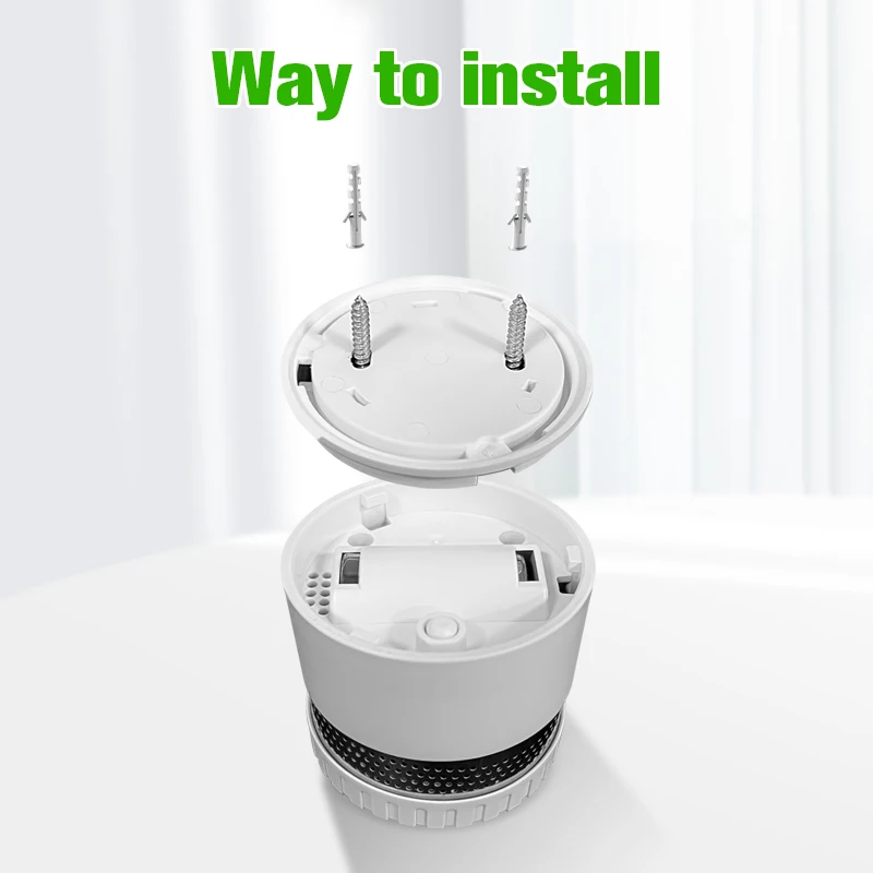 Customizable 85Db Wireless Hotels Smoke Leak Detectors/Alarms Photoelectric Standalone Mini Smoke Alarm 10 Year Battery