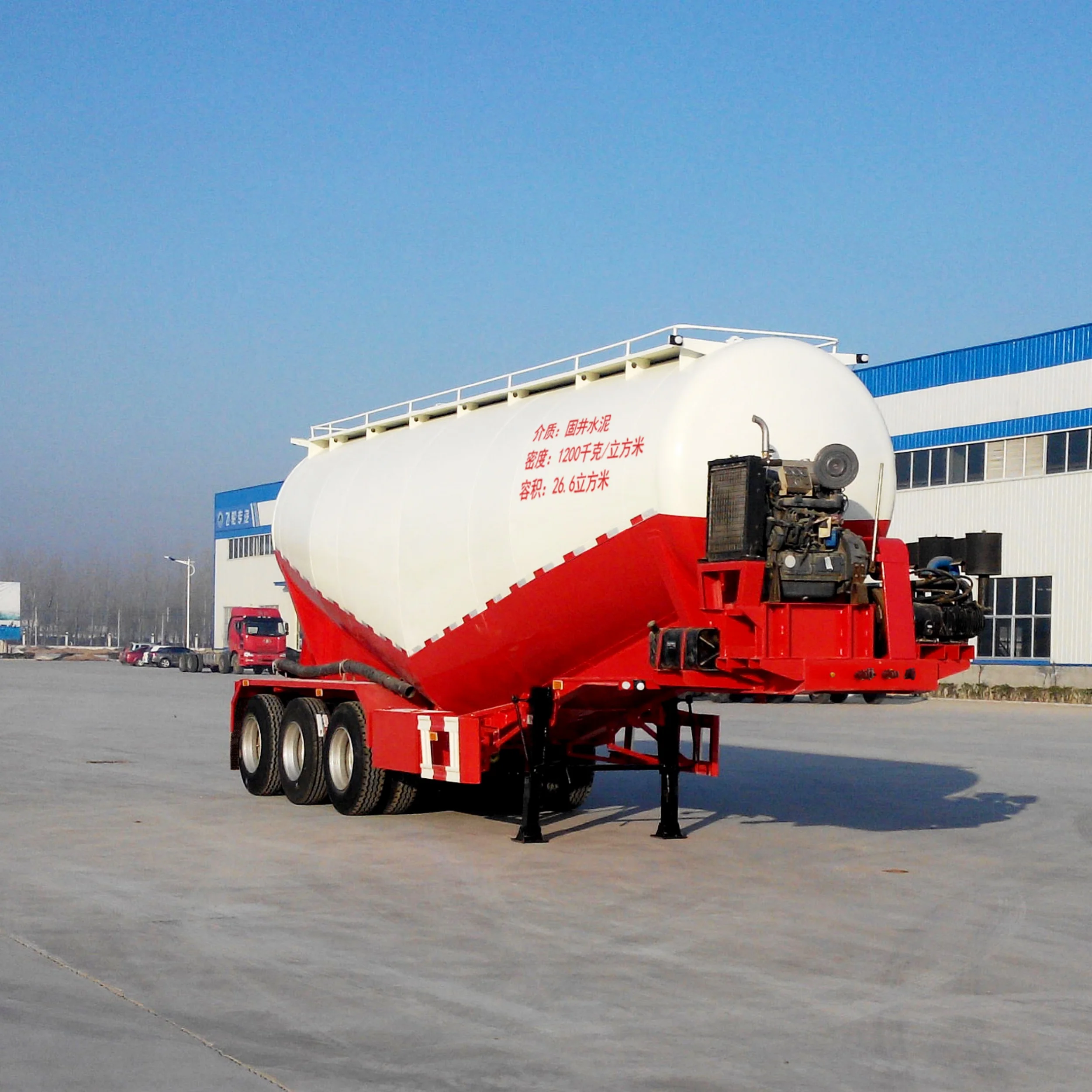V Type Bulk Cement Tank Trailer 3 Axle Fly Ash Cement Bulker Silo Tanker Pneumatic Semi Truck Trailer for sale