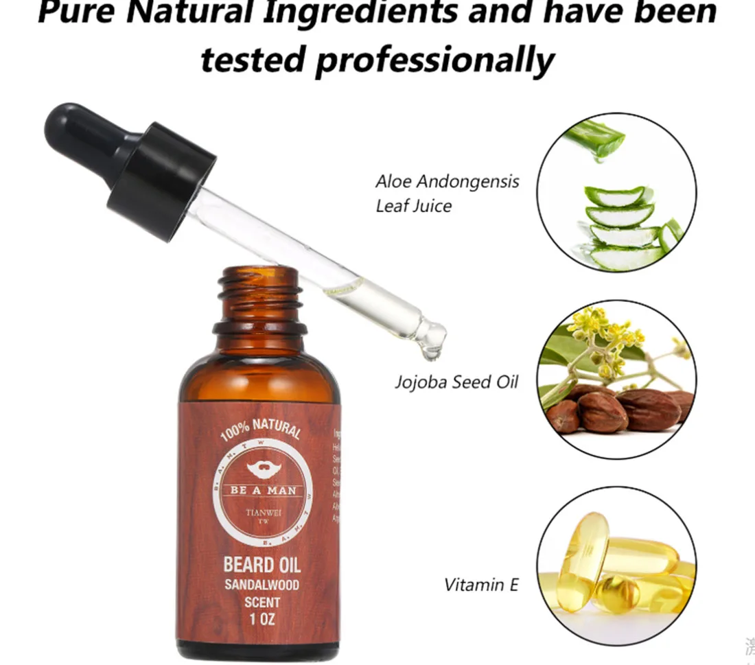 Custom Best Selling Premium Beard Mustache Care Growth Activator Serum Oil Mens Beard Growth Kit With Roller