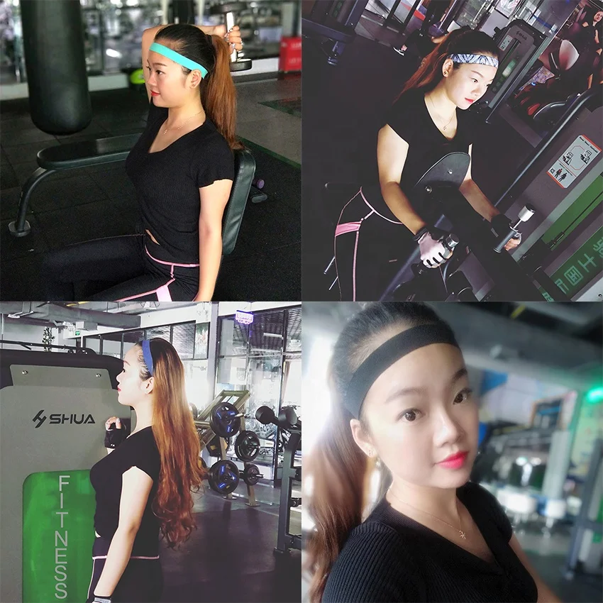 Wholesale Knitted Grip Sport Headband Yoga Elastic Hairband Workout Headband For Women