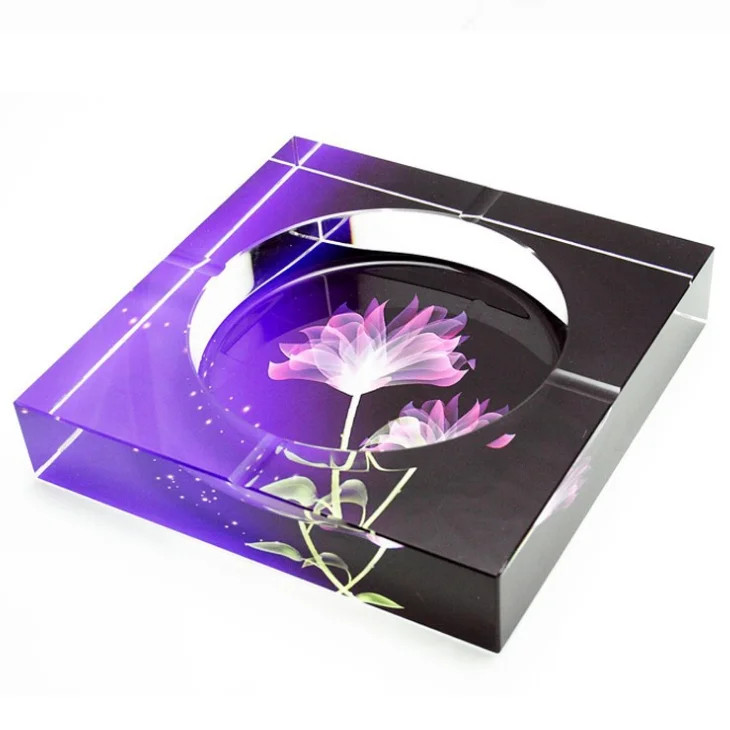 Wholesale support personalized logo custom glass ashtray, custom logo smokeless pocket portable cigar ash tray