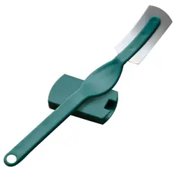 Green Color Plastic Bread Knife with Carbon Steel Blade Curved Shaped Bread Cutter with LID  for Baking Tools