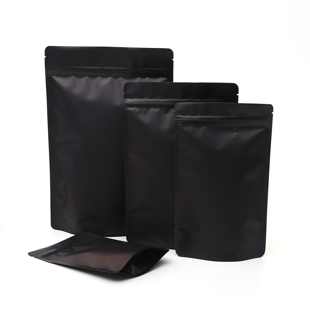 Plastic bags with zip-lock closure matte white tea and coffee bag in various sizes plastic bags
