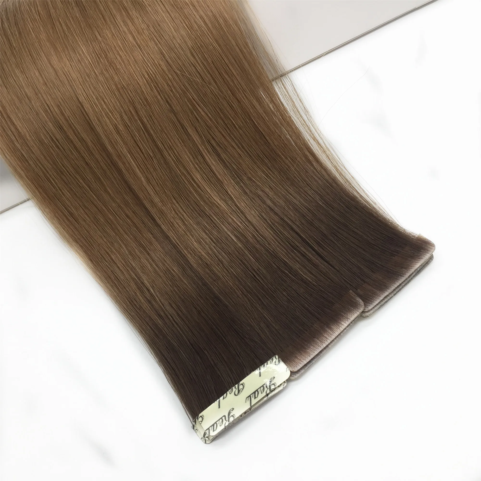 Прямая заводская поставка 100% натуральные волосы remy невидимые двойные для наращивания с эффектом