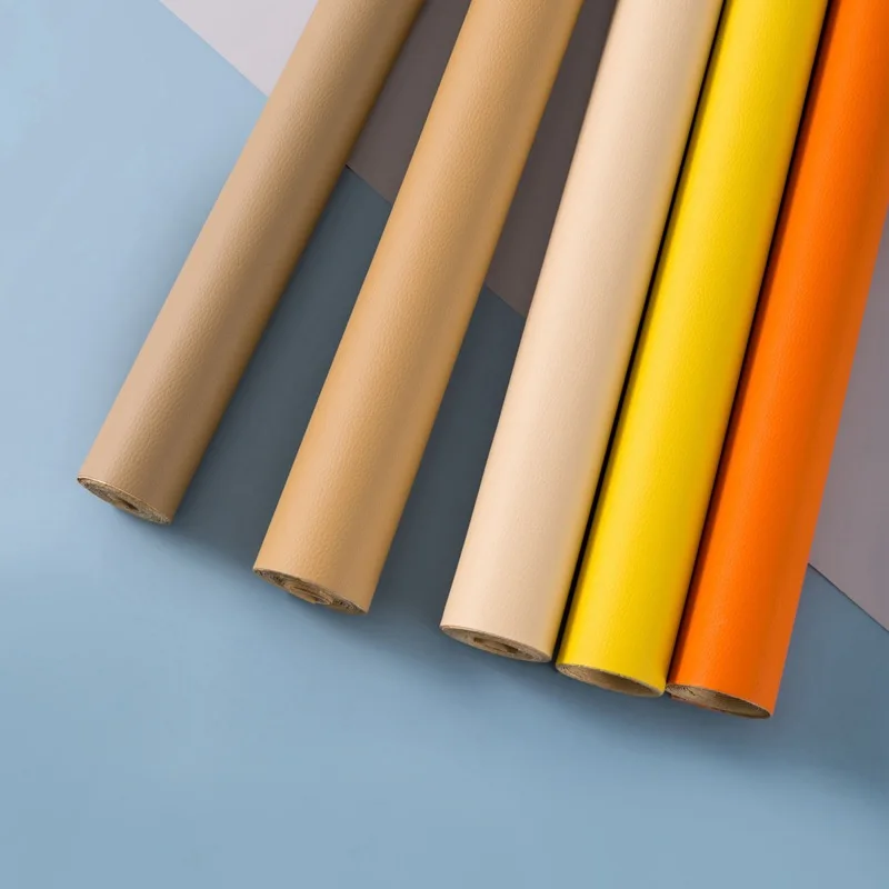 Hot-sale pu synthetic leather self adhesive leather stock artificial leather roll