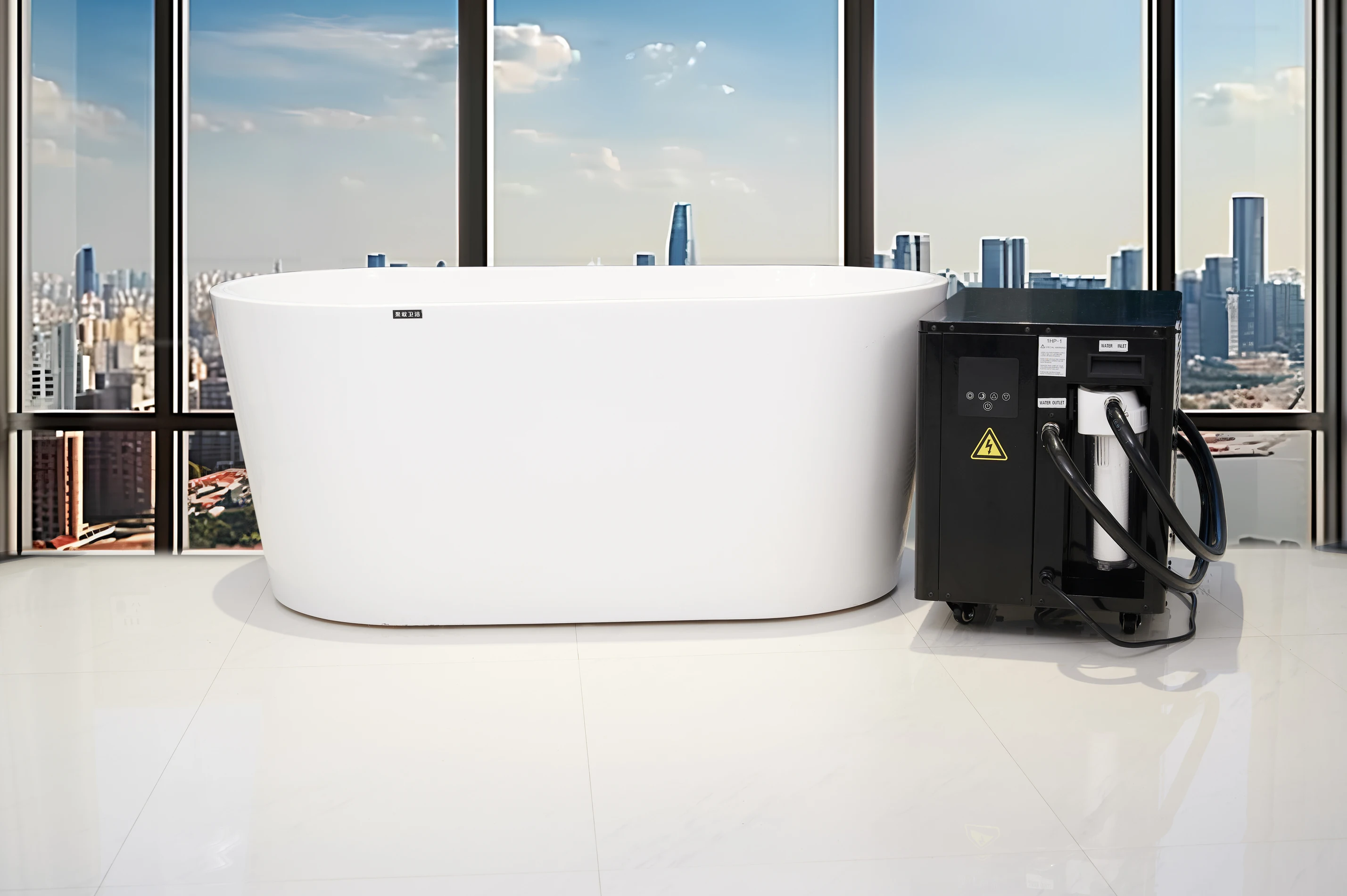 acrylic bathtub Luxury Keep warm High Quality Acrylic Cold Plunge Athlete Recovery Ice Tub With Chiller