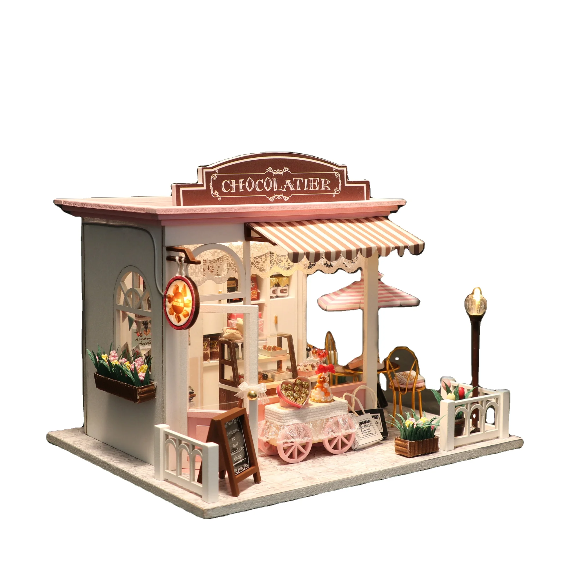 Hongda Factory C007 Cocoa's Fantastic Ideas Mini Doll House Miniature Dollhouse Diy Wooden Dollhouse Kit