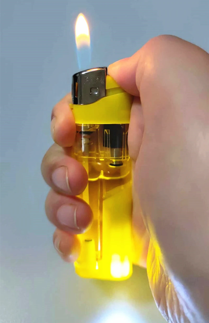 20+ Years factory wholesale L002 with LED light colored gas refillable plastic electronic smoking lighter