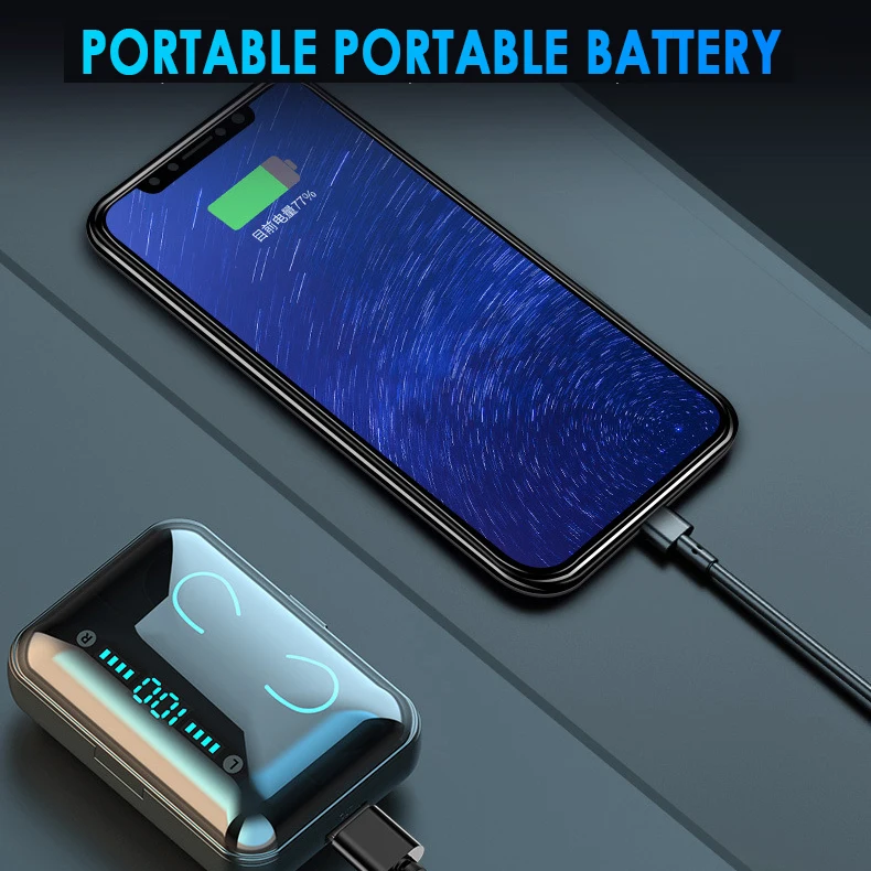 F9-5 TWS BT Earphone Earbuds Digital LED Display Headset Touch Button True Wireless Earphones Sport Stereo Headphones