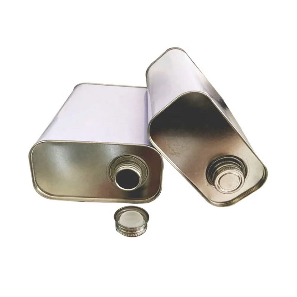 1l F-style engine oil can with plastic or metal spout