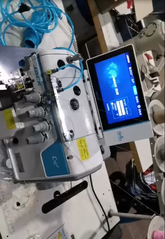 2023 Premium New Jack C10+ Fully Digital Pneumatic Overlock Sewing Machine with Touch Screen Panel