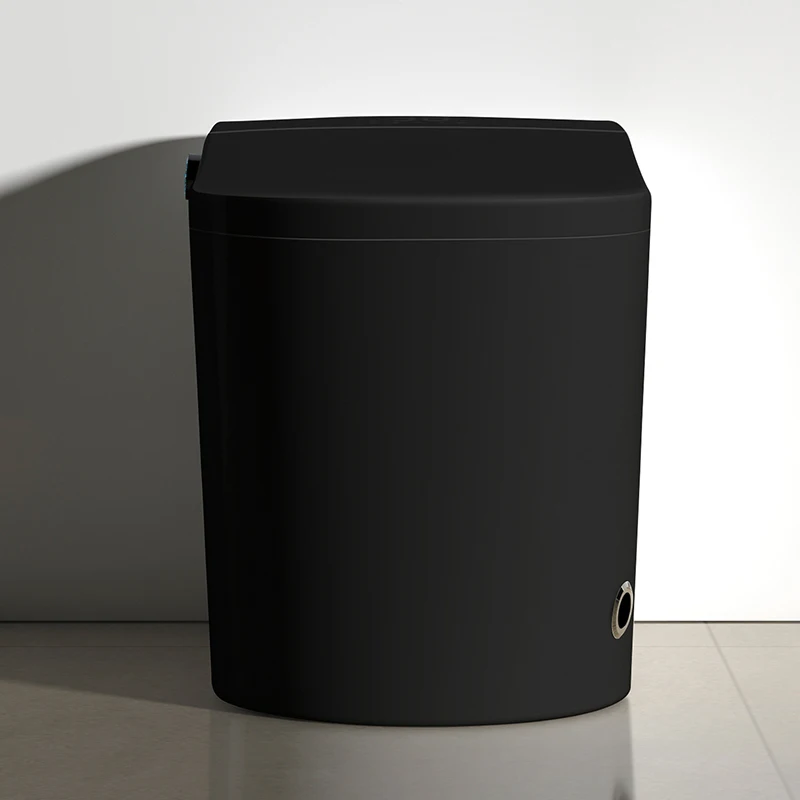 Automatic Flush Light Sensor Electronic Bidet Toilet Smart Seat Black Ceramic Wc Toilet Black One Piece Smart Toilet