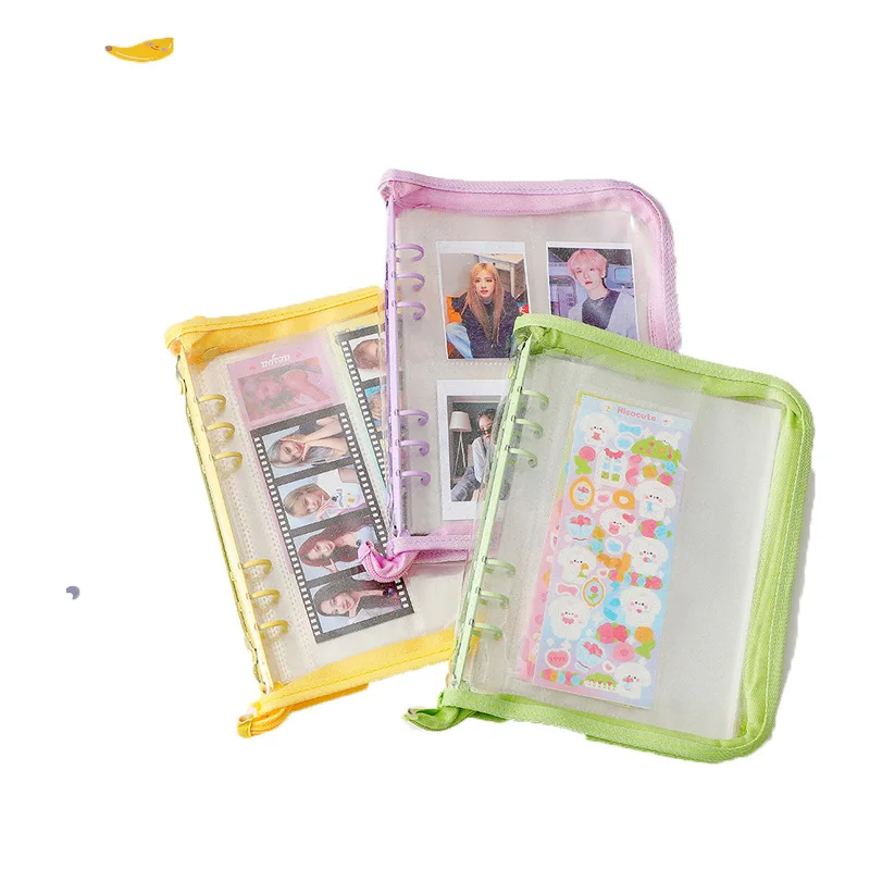 Zipper binder A5 transparent photo album vintage photo album Kpop Idol photos ticket holder collect album