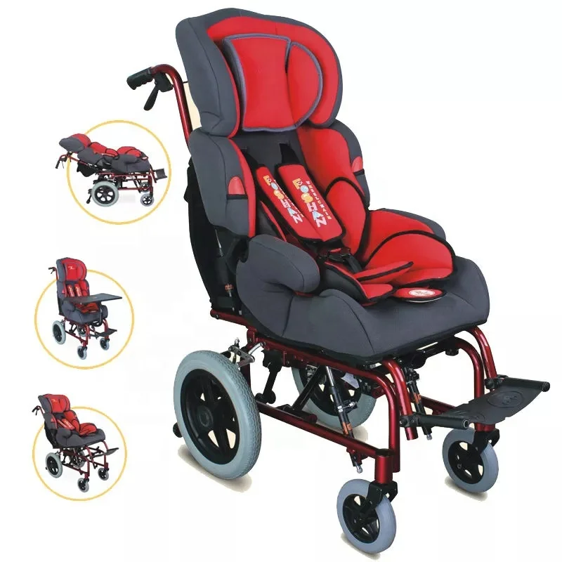 Инвалидная коляска с высокой спинкой из алюминиевого сплава для детей мозговой недостаточностью