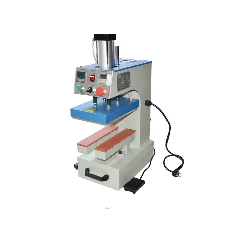 Customized size 5x20cm socks vinyl logo printing pneumatic pressure small table heat press machine