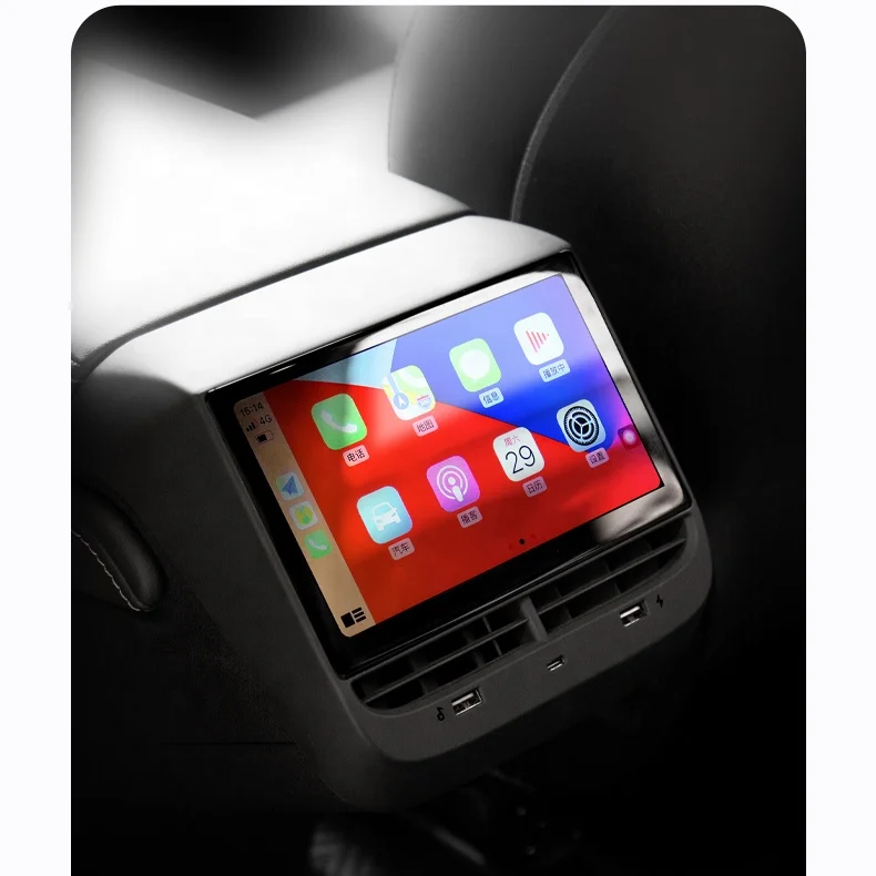 7-дюймовый ЖК-дисплей 2 + 32G Carplay Android авто заднее сиденье развлекательный кондиционер WIF IPS Type-C для Tesla Model 3/Y