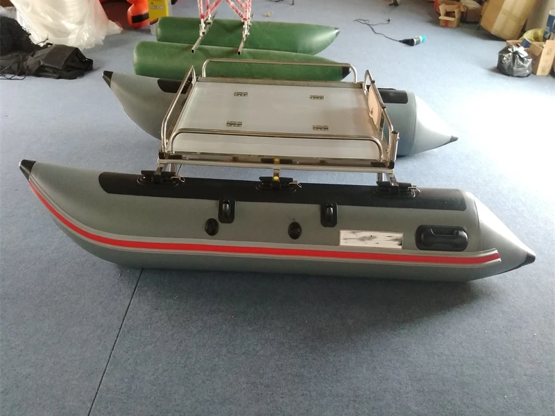 PVC pontoon 1/2/4 Person Inflatable Boat Lure Fishing Catamaran mini yacht for sale