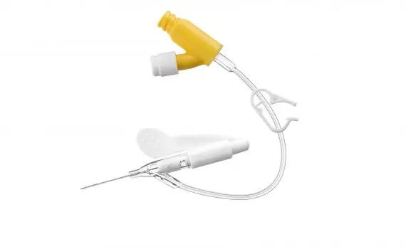 closed system iv cannula catheter with wings and injection
