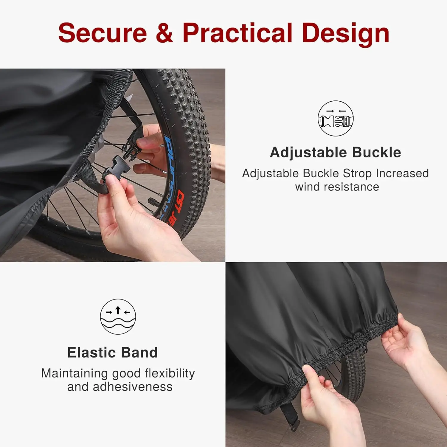 Custom Bike Cover Outdoor Waterproof Bicycle Covers Rain Sun UV Dust Wind Proof with Lock Hole for Mountain Road Electric Bike