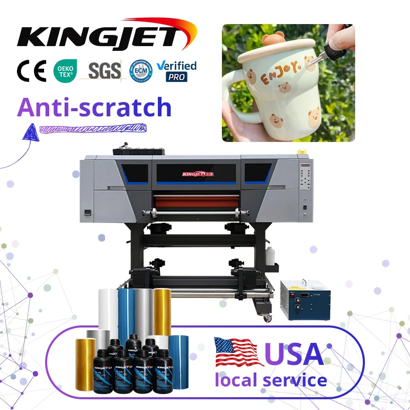 Kingjet A3 uv dtf printer with laminator Roll to Roll UV DTF Printing Printer Wholesale Price 2 in 1 Combo Set UV DTF Printer