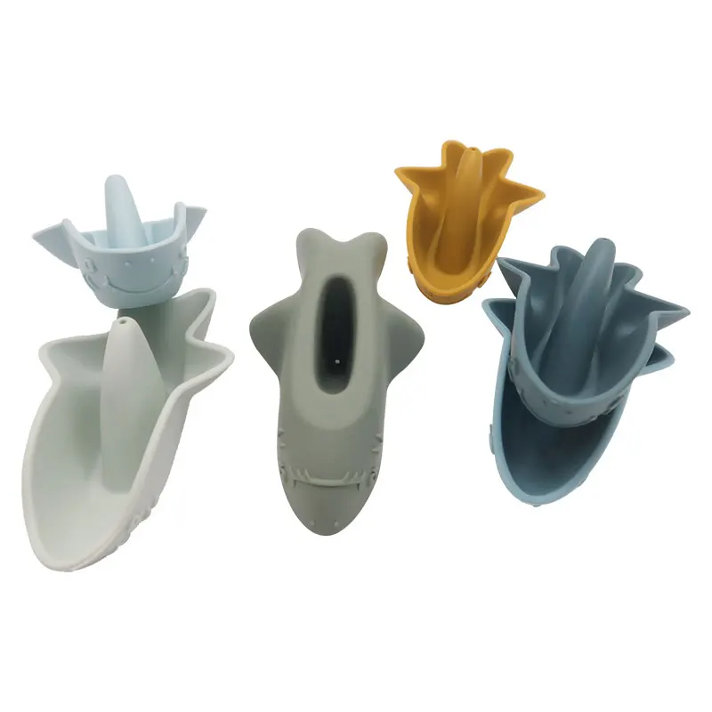 New Design Eco Friendly Educational Silicone Animal Baby Bathing Toys for Children