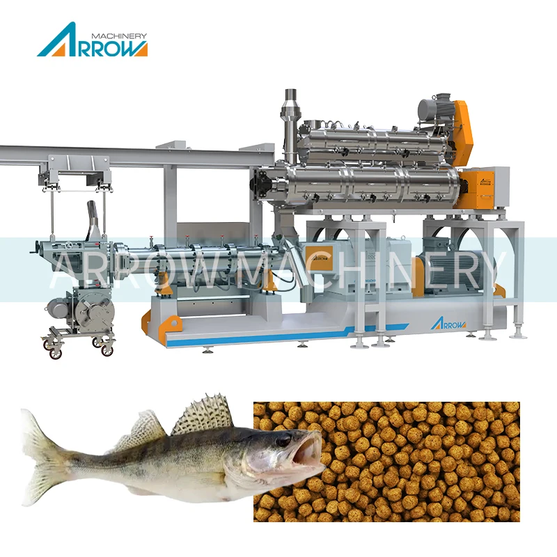 2024 New Twin Screw Extruder Machine Shrimp Floating Fish Feed Production Line Making Machine Extrudeuse Pour Aliment Poisson