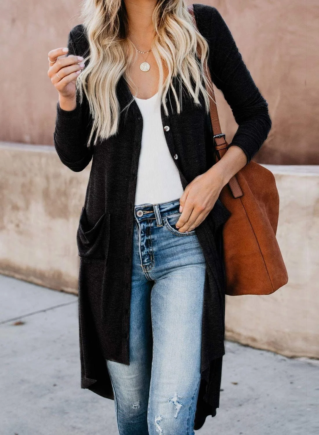 2022 Female Long Sweater Super Star Cardigan Casual Cardigans for Women Knitwear with Pocket Computer Knitted V-neck Winter 2PCS