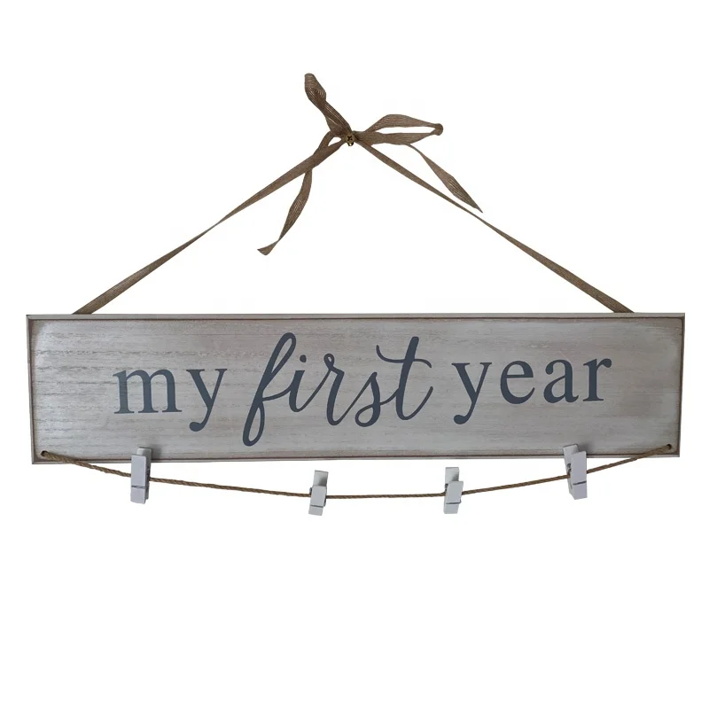 
2021 New Arrival MY FIRST YEAR Wall Hanging Sign Photos Holder 