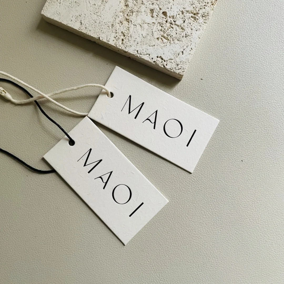 Biodegradable Custom Printed Personalized debossed hangtag gold embossed logo hang tags label