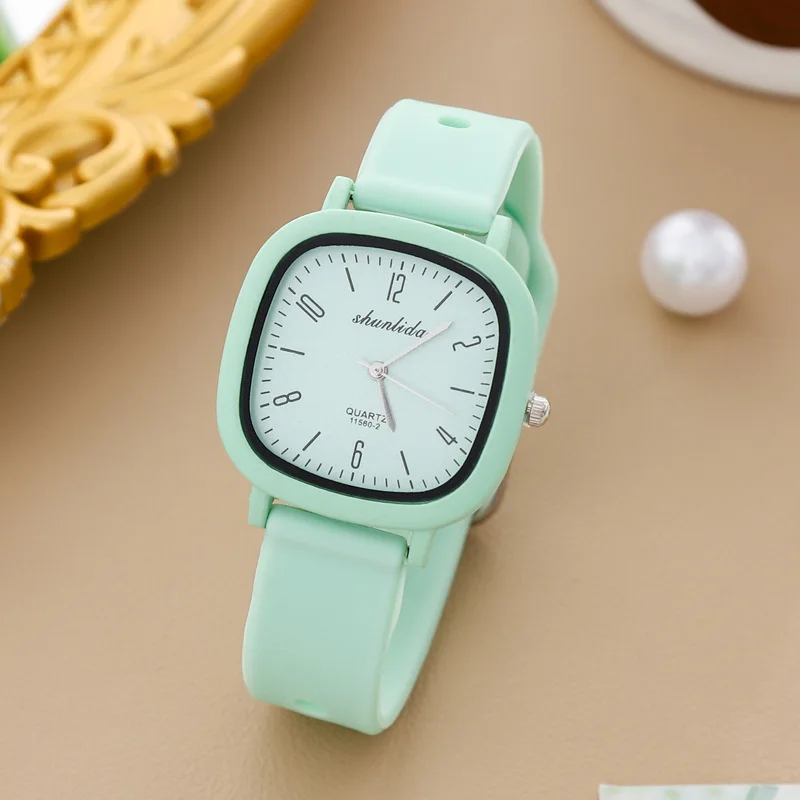 Fashion Square Dial Women Watch Silicone Watches for Ladies Clock Gift Candy Color Sport Wristwatches For Girl Reloj Mujer