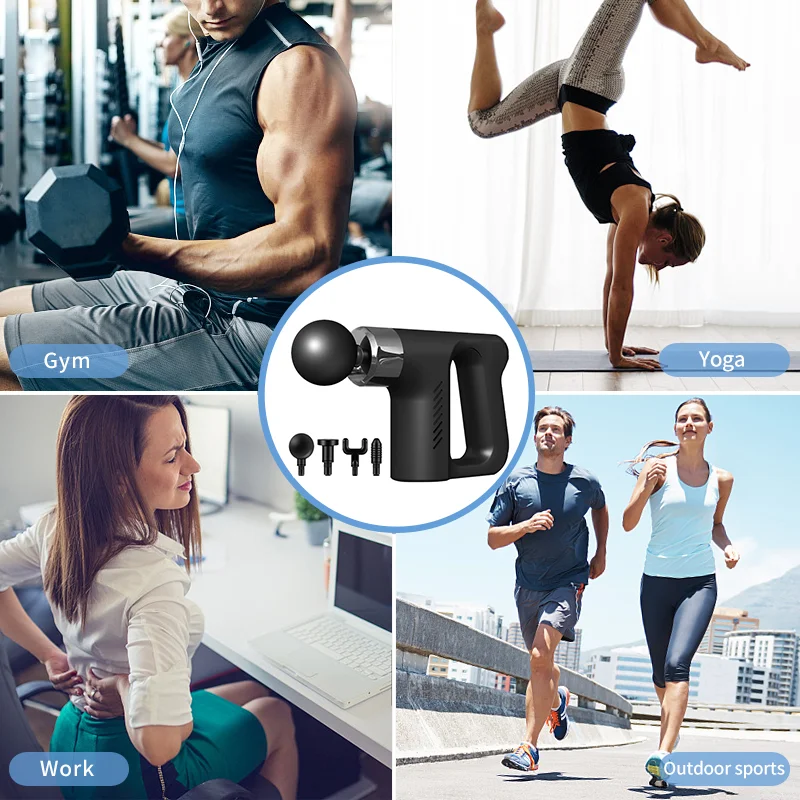 Best Portable KH-740 Body Massager Gun Multi-Handle Mini Fascia Muscle Massage Gun