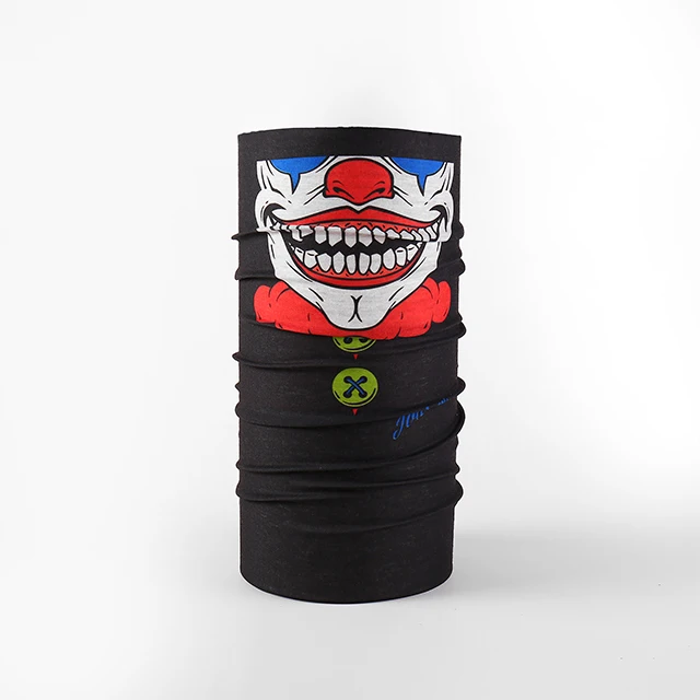 
Multifunctional outdoor sports polyester stretch neck tube skiing skull face Seamless bandana 