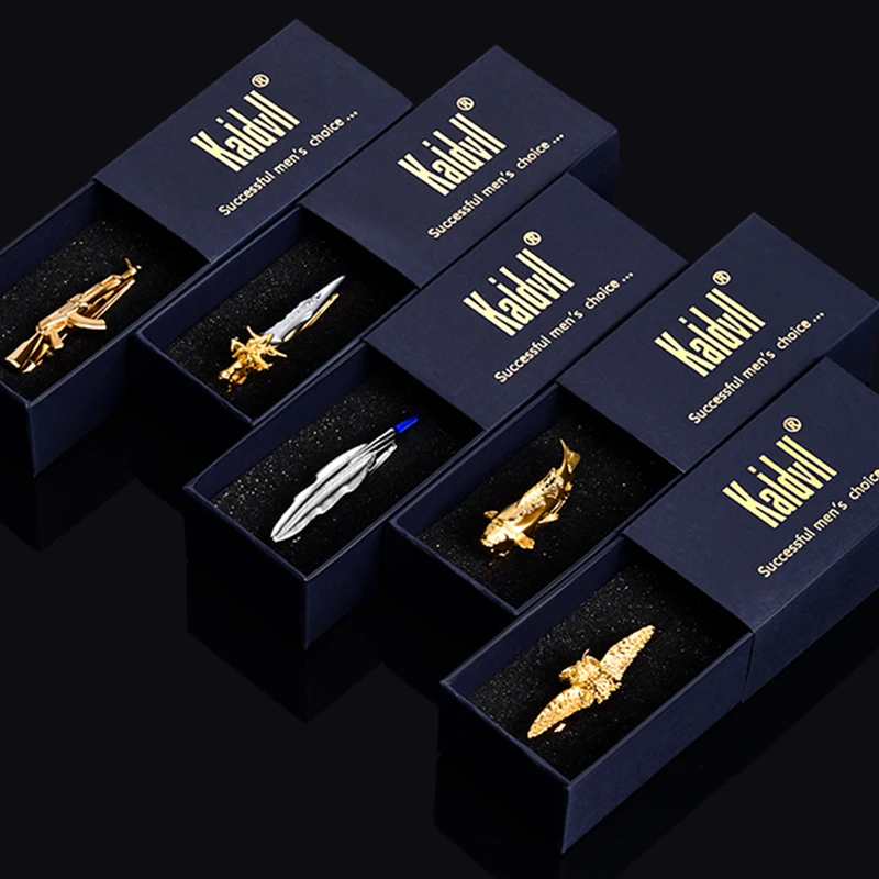 
Wholesale Personalized High Quality Metal Unique Design Tie Bar Gold Feather Tie Clip 