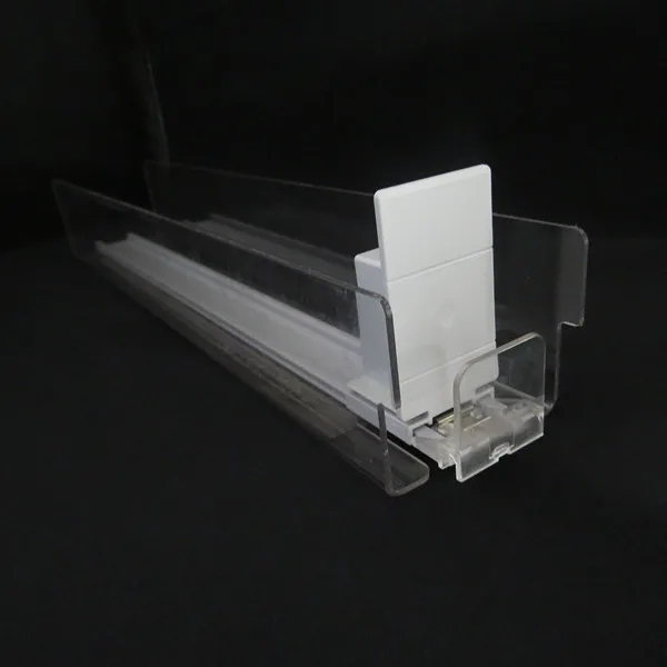 2023 New wholesale adjustable shop racking display plastic spring loaded shelf pusher of manufactory