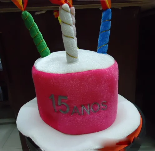 Happy Birthday Party Cake Novelty Top Hat with Candles Pets Funny Plush Dog Happy Birthday Hat