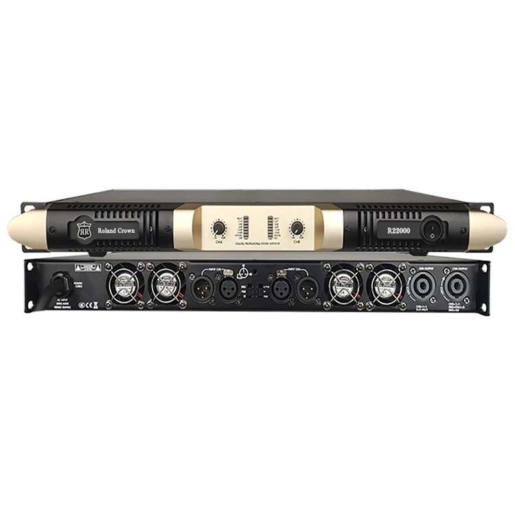 Roland Crown Digital dj systems power amplifier 2 channel 2000 watts R2-2000 1U 2 channel stereo amplifier power