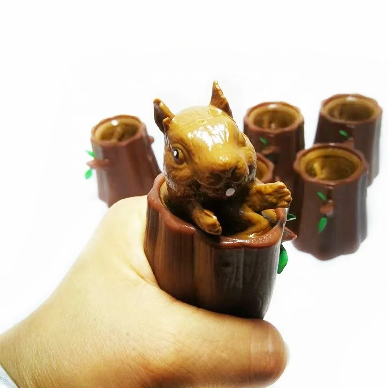 New Designs Hot Selling Item TPR Anti Stress Toy Fidget Stress Relieve Toys Joke Squeeze Animal Evil Squirrel Toys For Kids