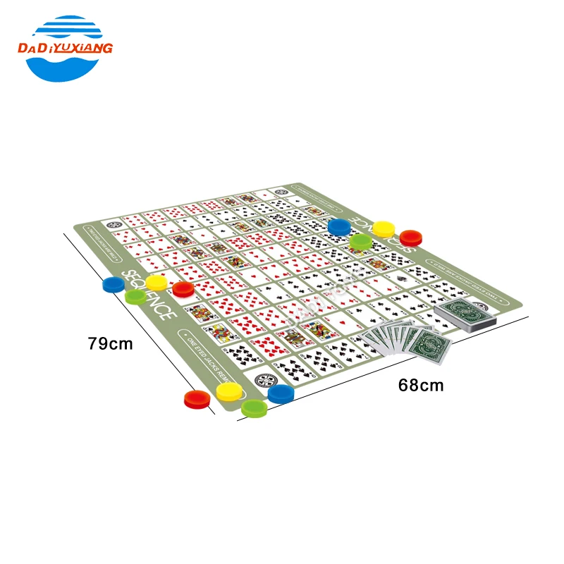 English Sequence Game Chess Multiplayer Party Board Game Poker Mat Carpet Board Game Interactive Toy