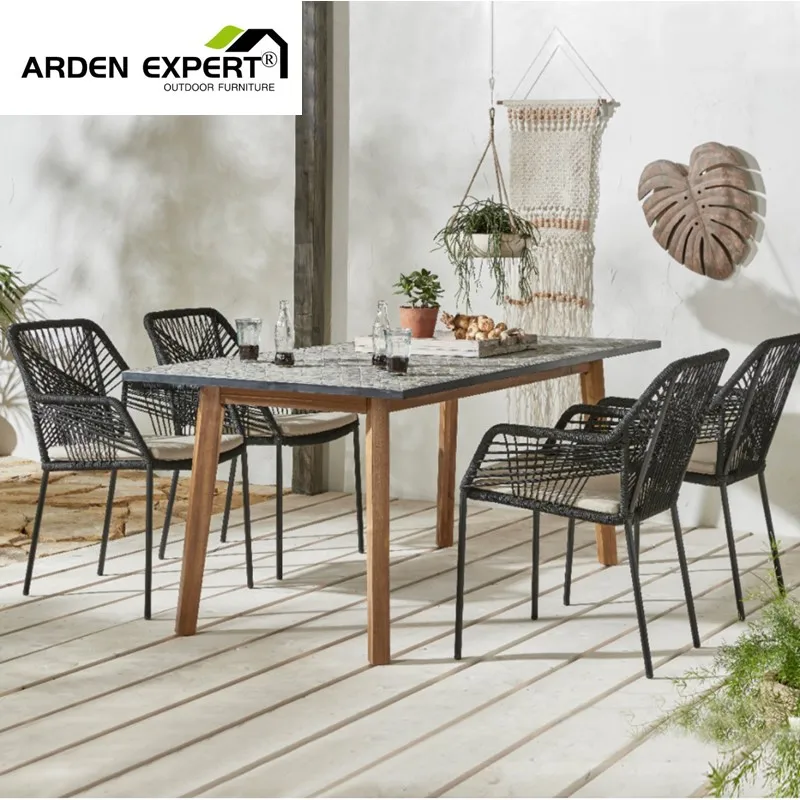 
Outdoor Furniture Garden Set All Weather Rattan Furniture Beach Chair Backyard Dining Room Rope Chair Tables And Chairs 