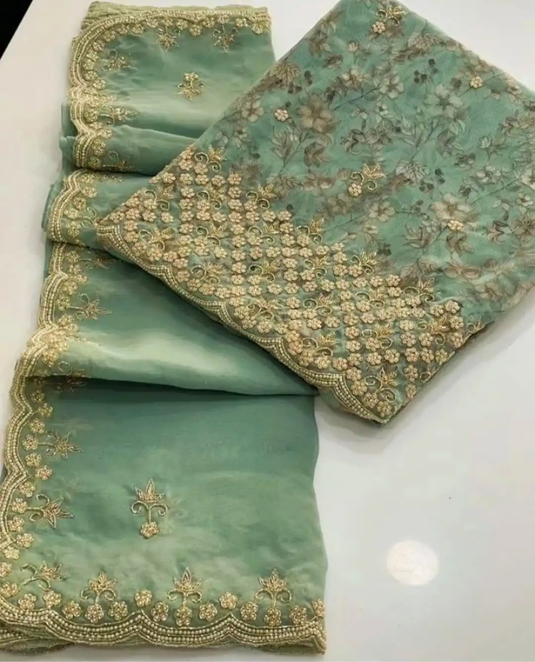 Удивительные женские костюмы из органзы с ручной вышивкой в традиционном стиле для индийских и пакистанских вечеринок фестивалей