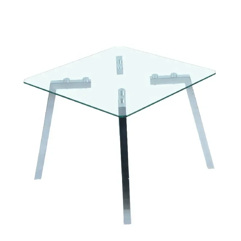 Cheap cheap price living room furniture lron legs modern glass coffee table tea table