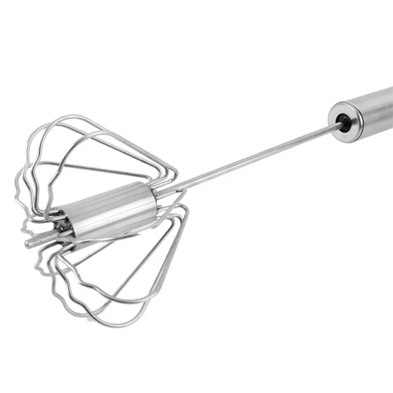Полуавтоматический Вращательный венчик для яиц взбивщик ручной из нержавеющей стали взбивания